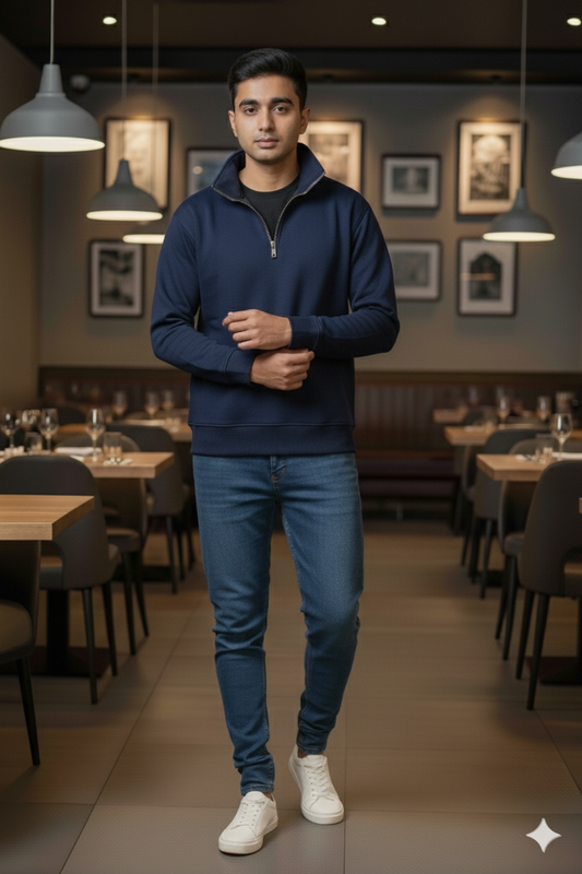 Quarter Zip Sweatshirt Navy