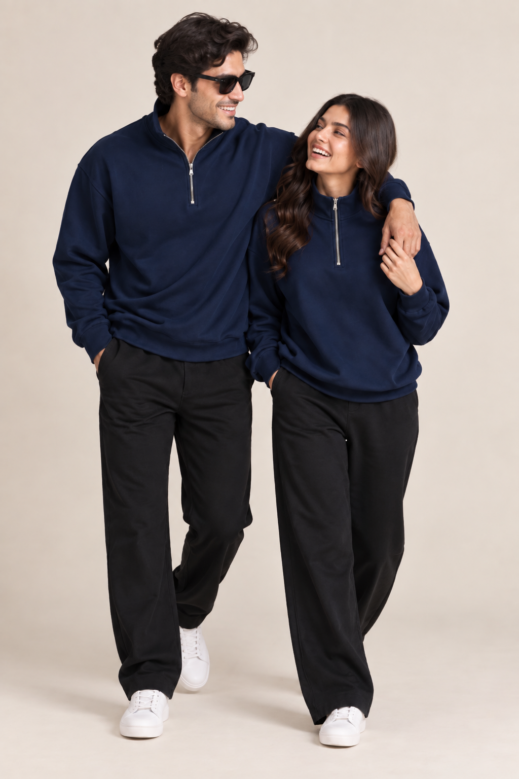 Quarter Zip Sweatshirt Navy