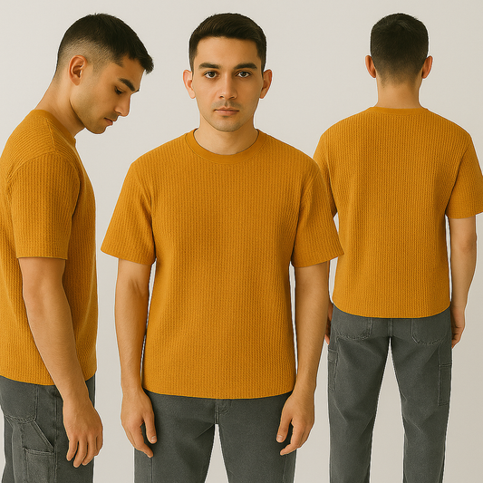 Basic Knitted Tshirt Mustard