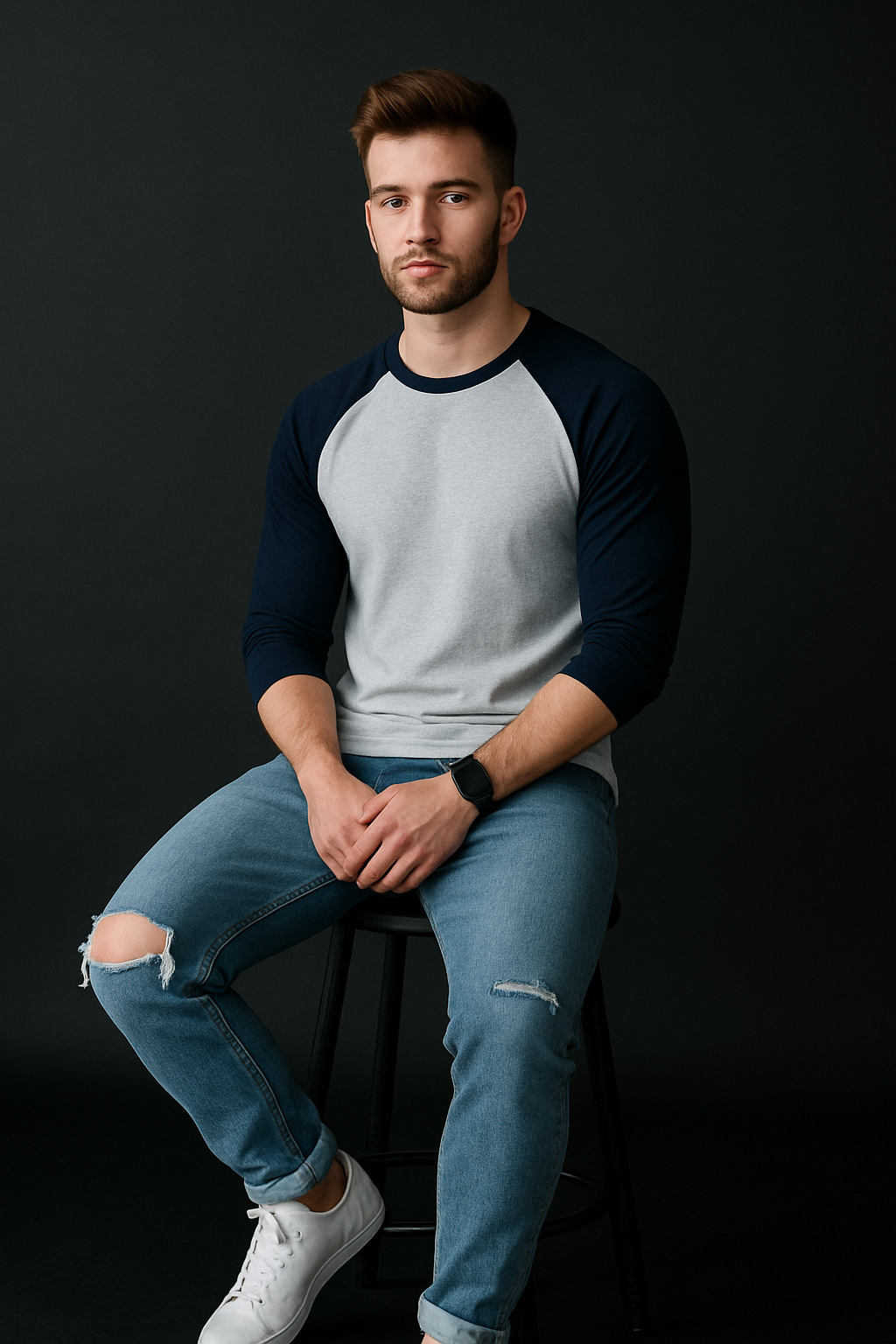 Fullsleeves Raglan Tshirt Grey