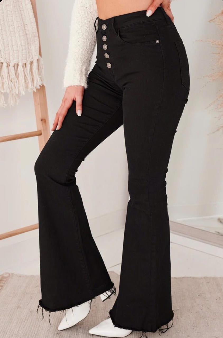 BLACK BELL BOTTOM JEANS