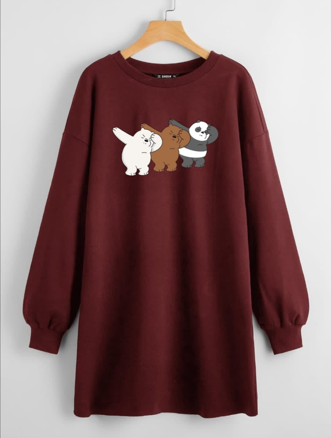 LONG LENGTH SWEATSHIRT MAROON DAB BEARS