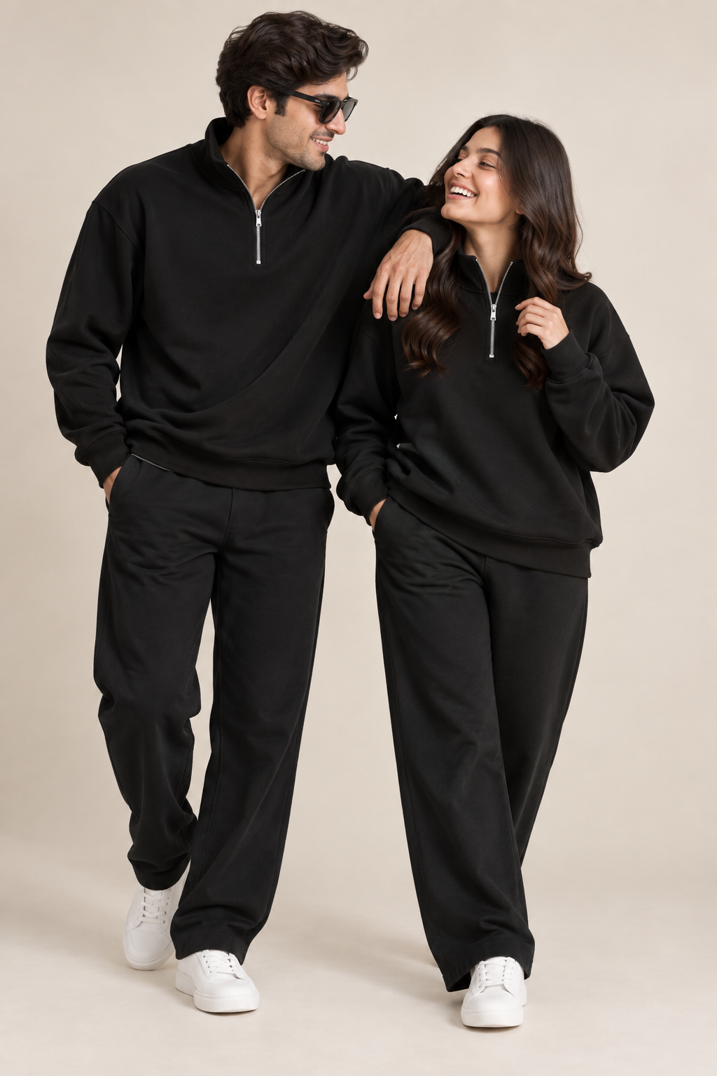 Quarter Zip Sweatshirt Black