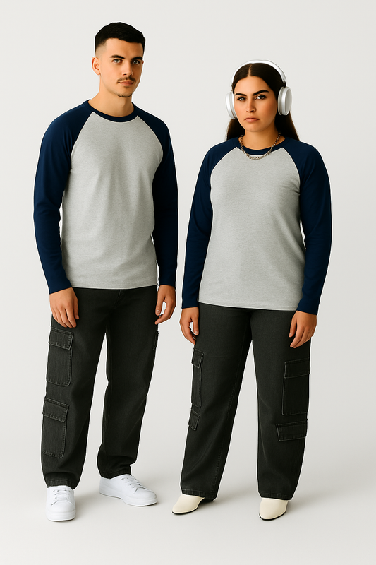Fullsleeves Raglan Tshirt Grey