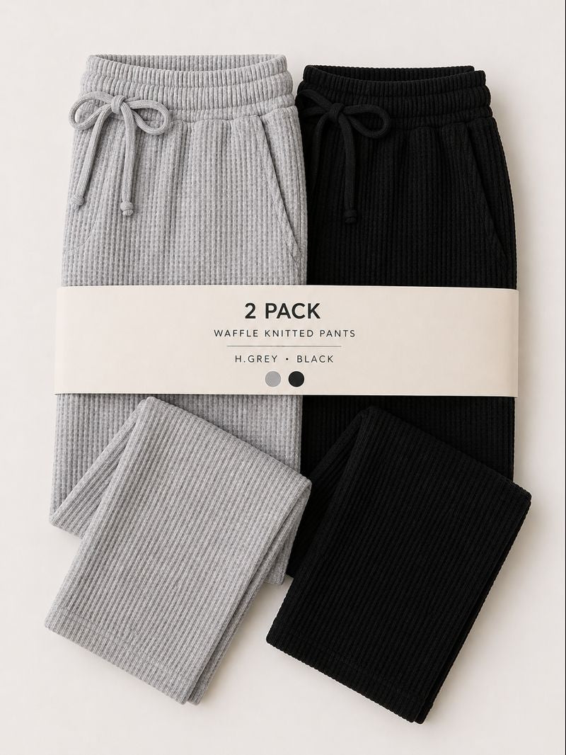 Pack Of Two Knitted Pants Black - Grey