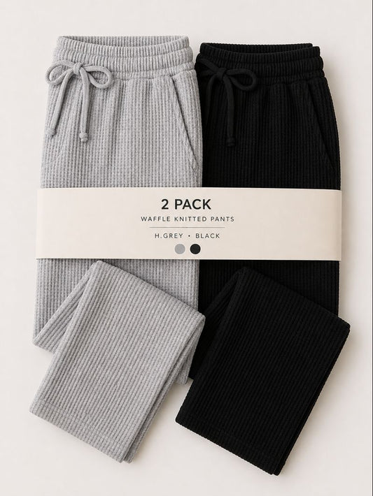 Pack Of Two Knitted Pants Black - Grey