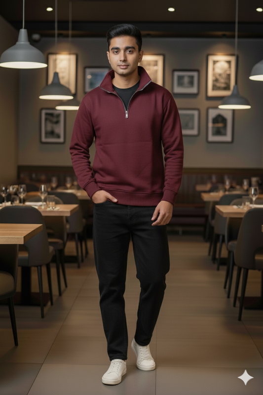 Quarter Zip Sweatshirt Maroon