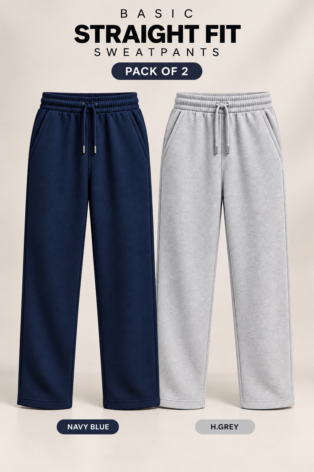 Pack Of Two Sweatpants Navy - Grey