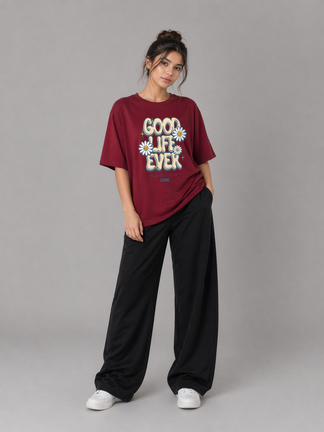 Good Life Oversized Tshirt Maroon