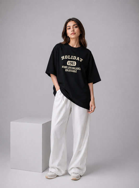 Holiday Oversized Tshirt Black