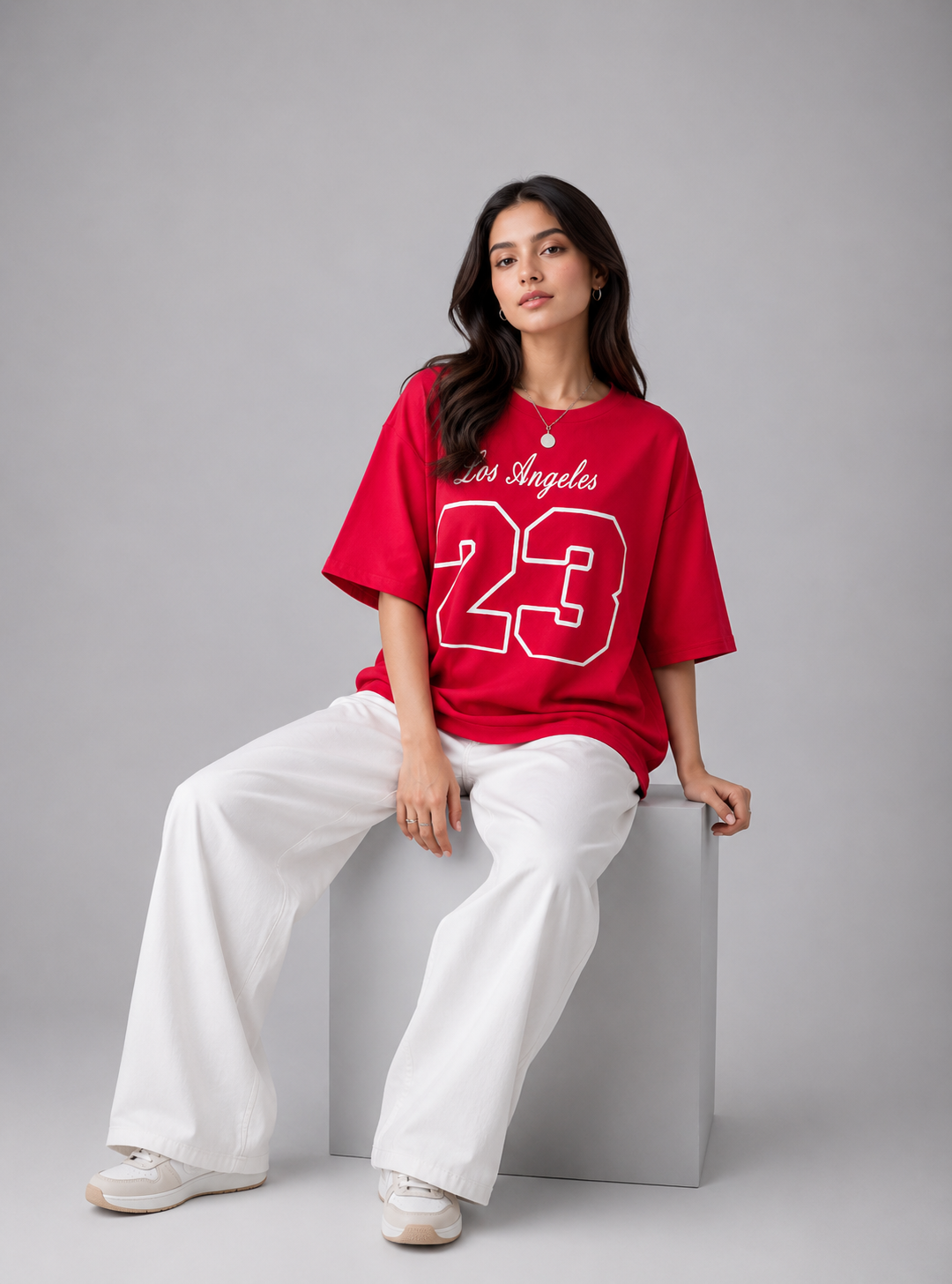 Los Angeles Oversized Tshirt Red