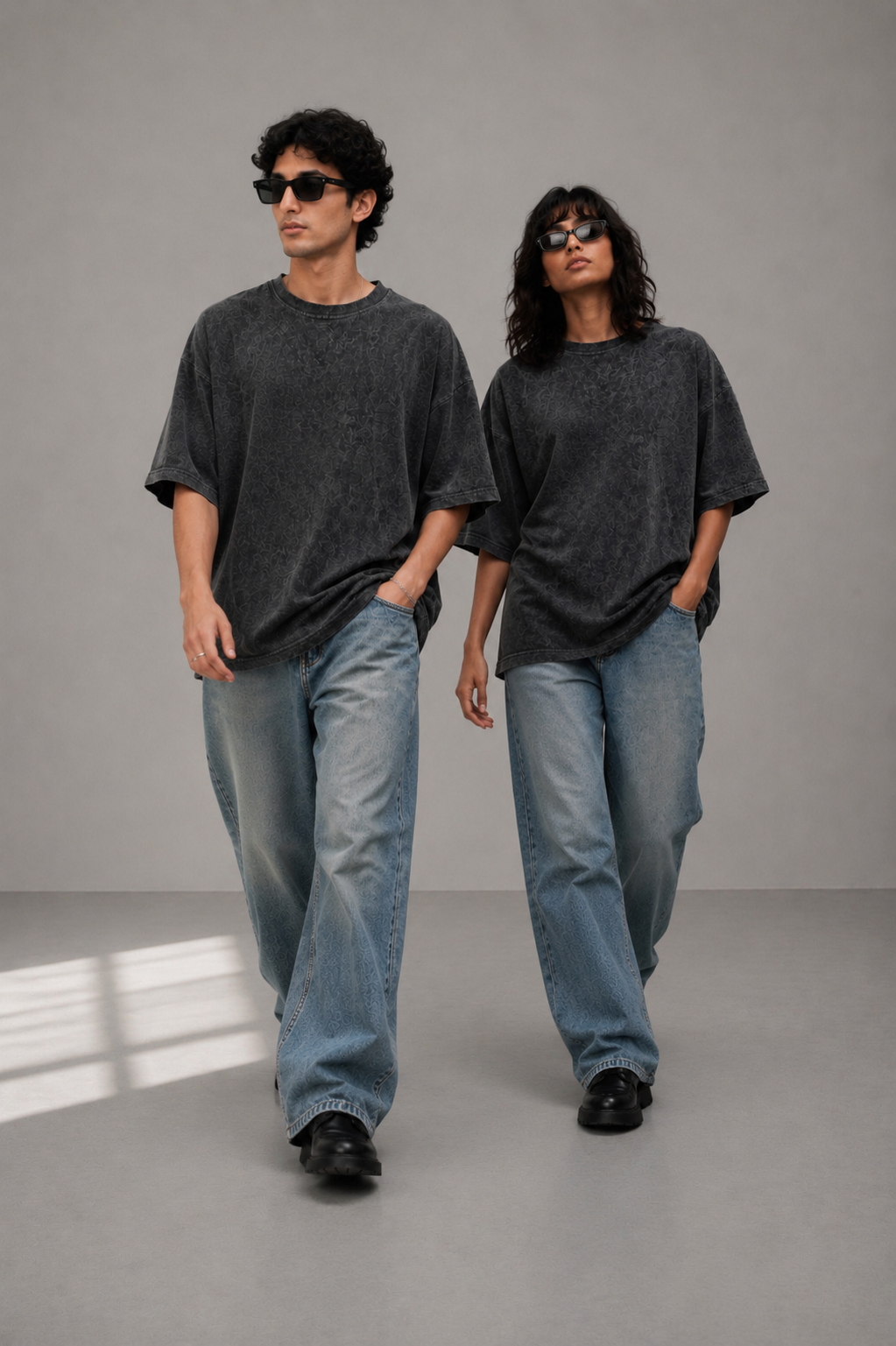 Acid Washed Tshirt - Grey