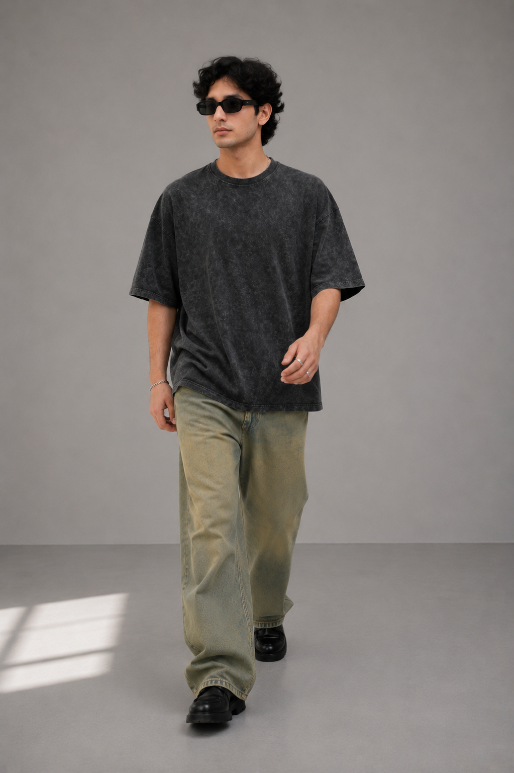 Acid Washed Tshirt - Grey