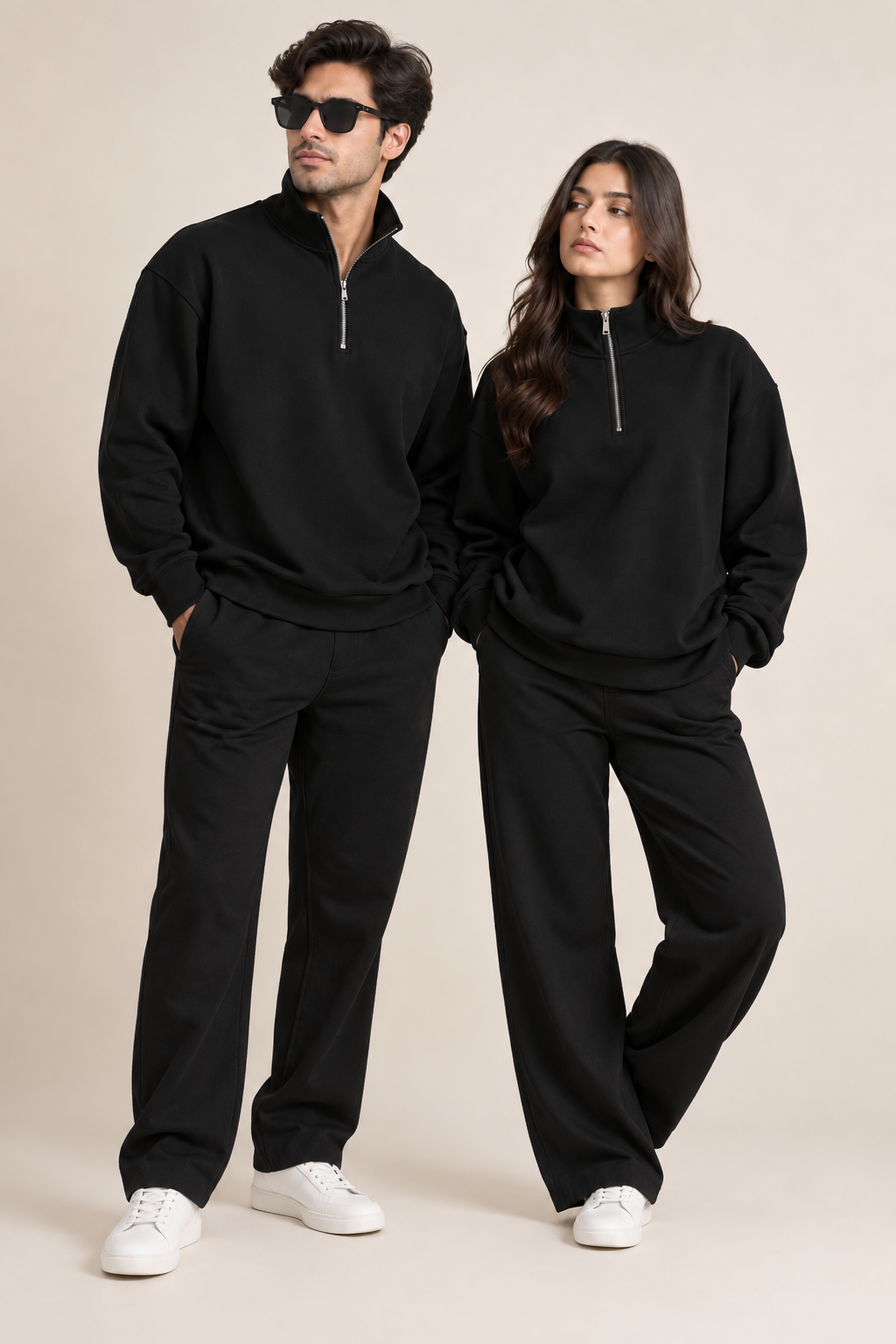Quarter Zip Sweatshirt Black