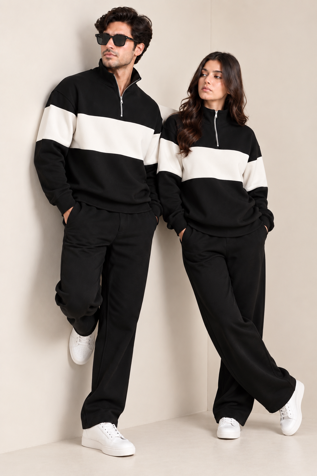 Quarter Zip Sweatshirt Zebra