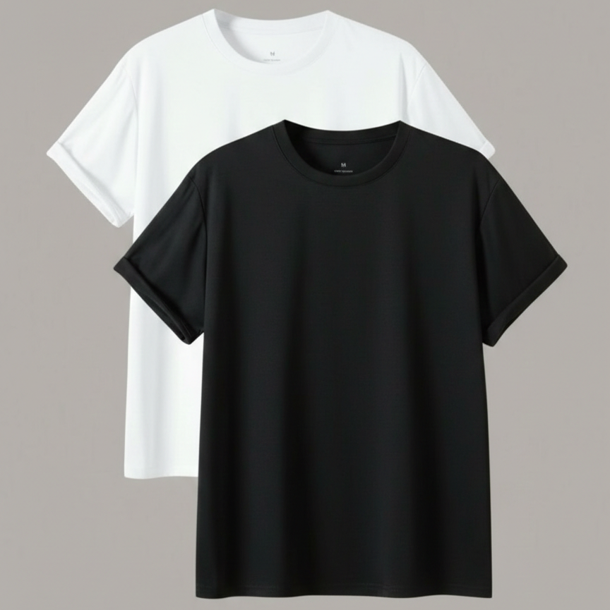Pack Of Two Basic Tees (Black-White)
