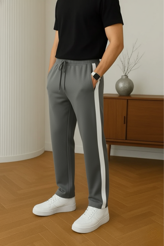 GREY PANEL SWEATPANTS