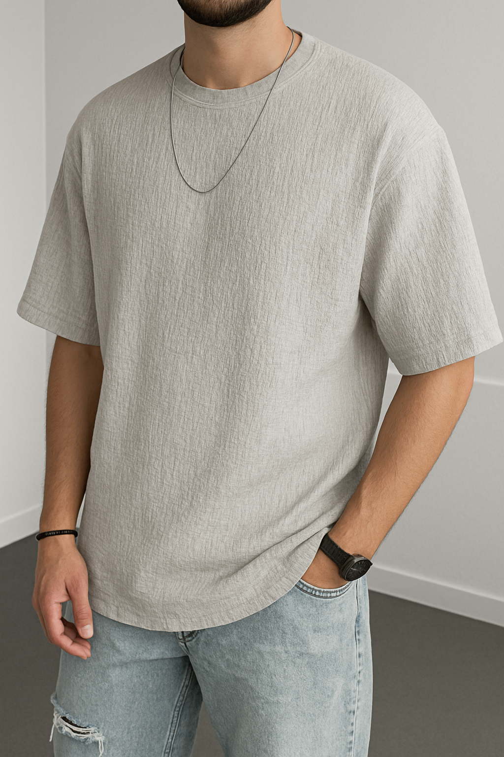 Wrinkle Oversize Tshirt Grey