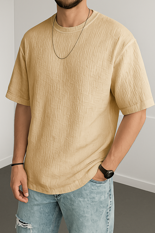Wrinkle Oversize Tshirt Beige