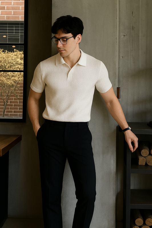 Knitted Polo Off White