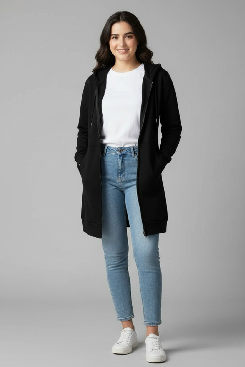 LONG LENGTH ZIPPER BLACK