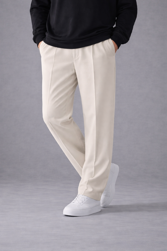 Relaxed Fit Terry Trouser Off White