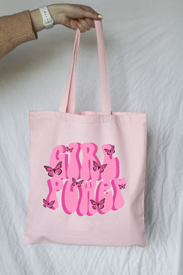 GIRL POWER TOTE BAG PINK – madysclothing