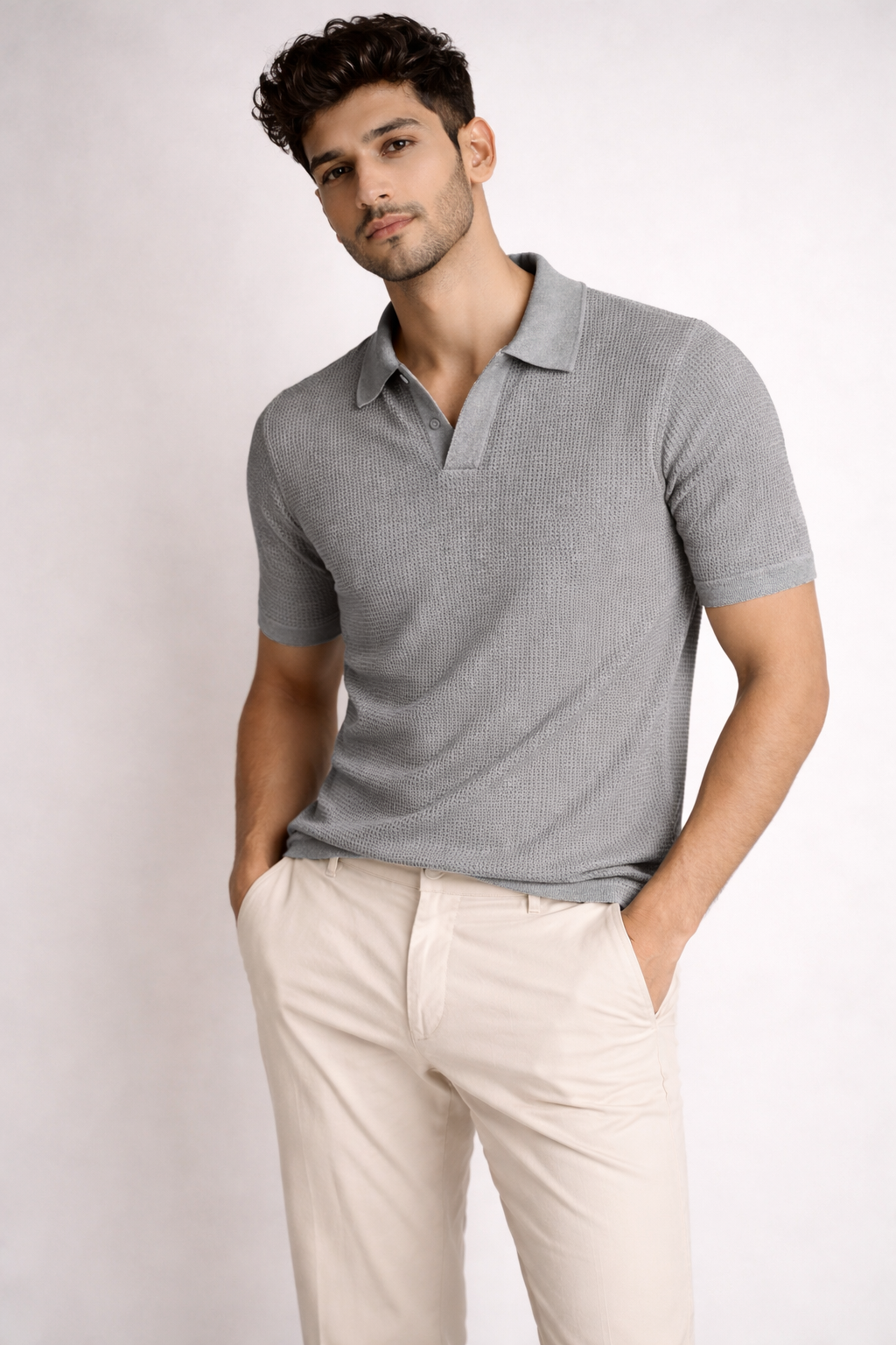 Honeycomb Polo Grey