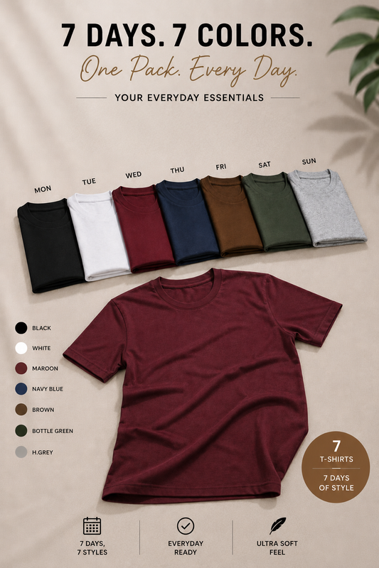 Pack Of Seven Basic Halflseeves Tshirts