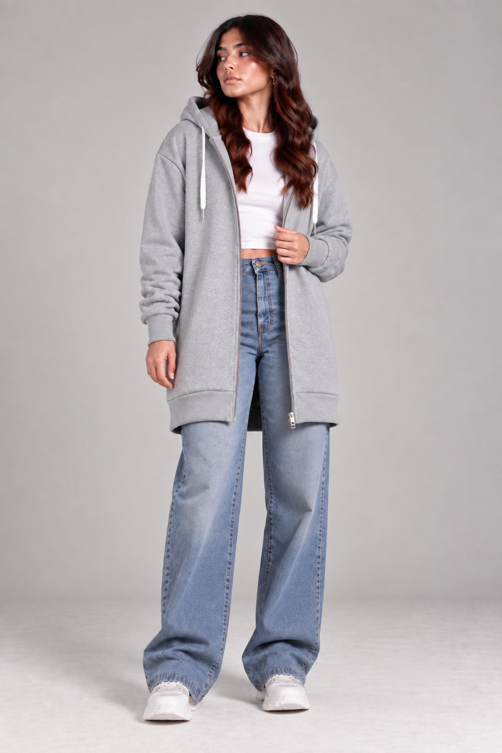 LONG LENGTH ZIPPER GREY
