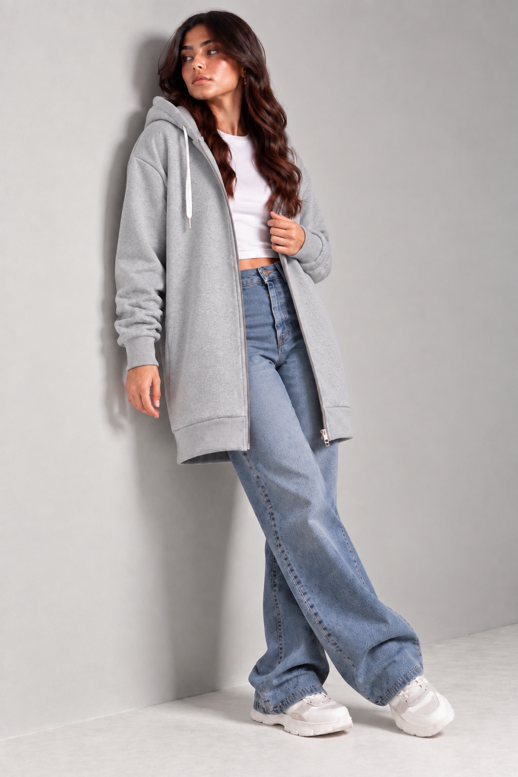 LONG LENGTH ZIPPER GREY
