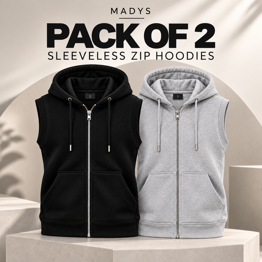 Pack of Two Sleeveless Zippers Black - H.Grey