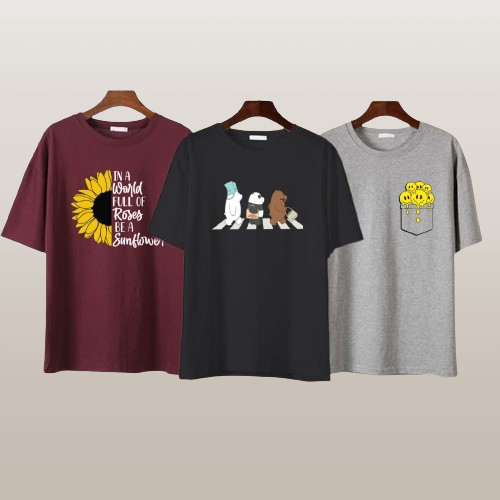 PACK OF THREE GRAPHIC TEES ( Sunflower Street Bear Pocket Smiley )
