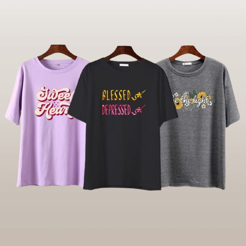 PACK OF THREE GRAPHIC TEES ( Sweet Blessed Light )