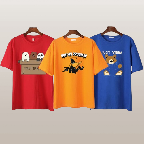 PACK OF THREE GRAPHIC TEES (Free Bears - Problem  - Vibin)