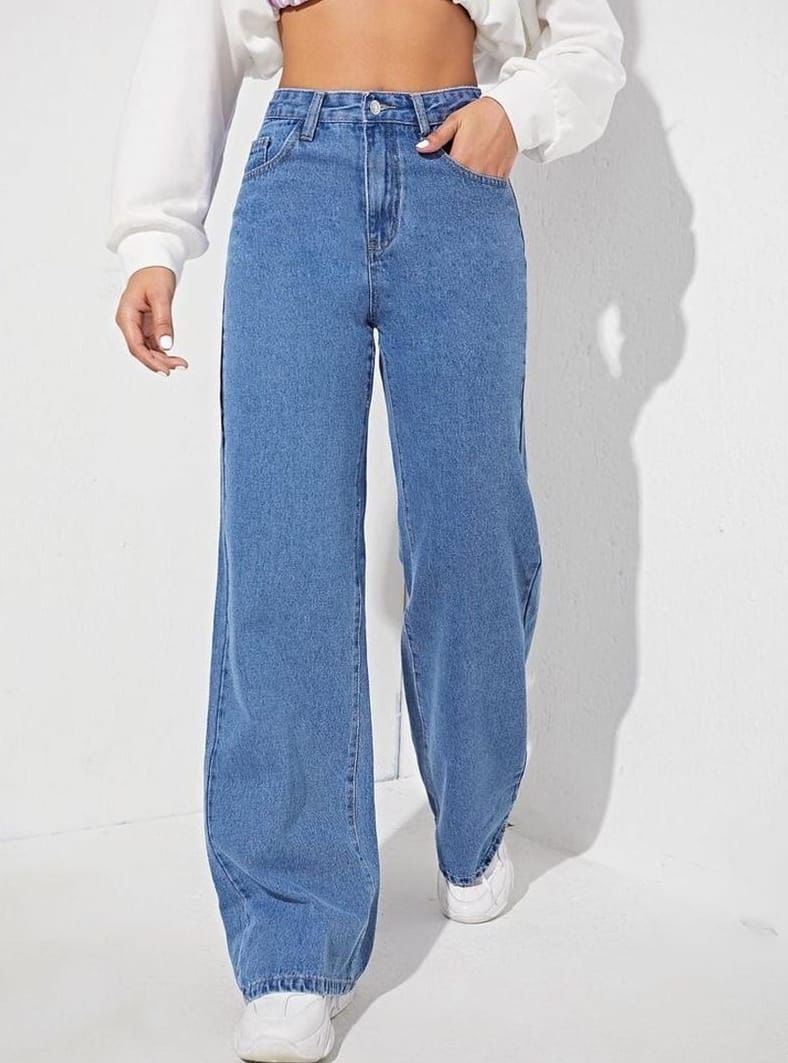 Light blue wide leg jeans best sale