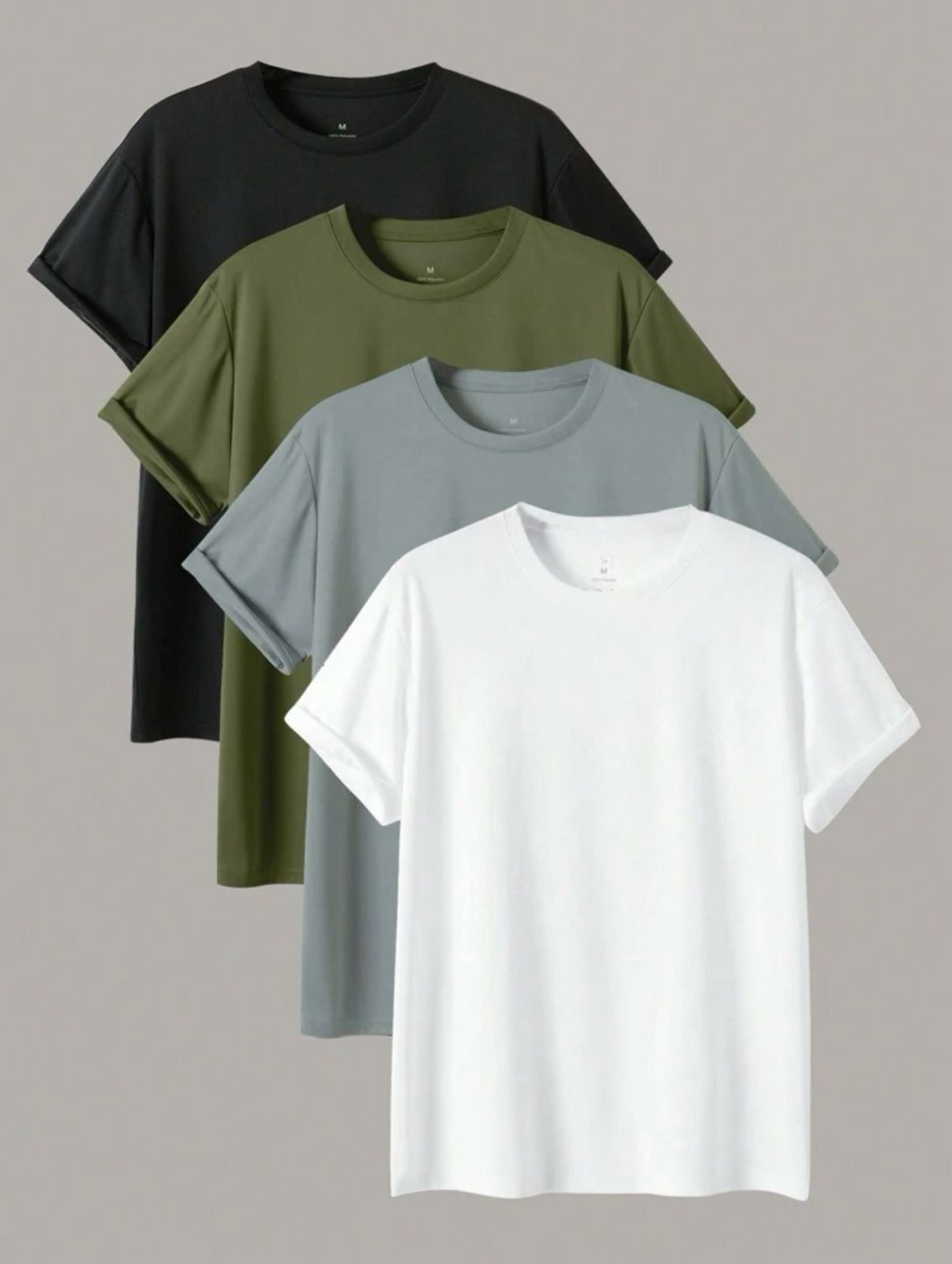 Pack Of Four Basic Tees (Black-Olive-Grey-White)