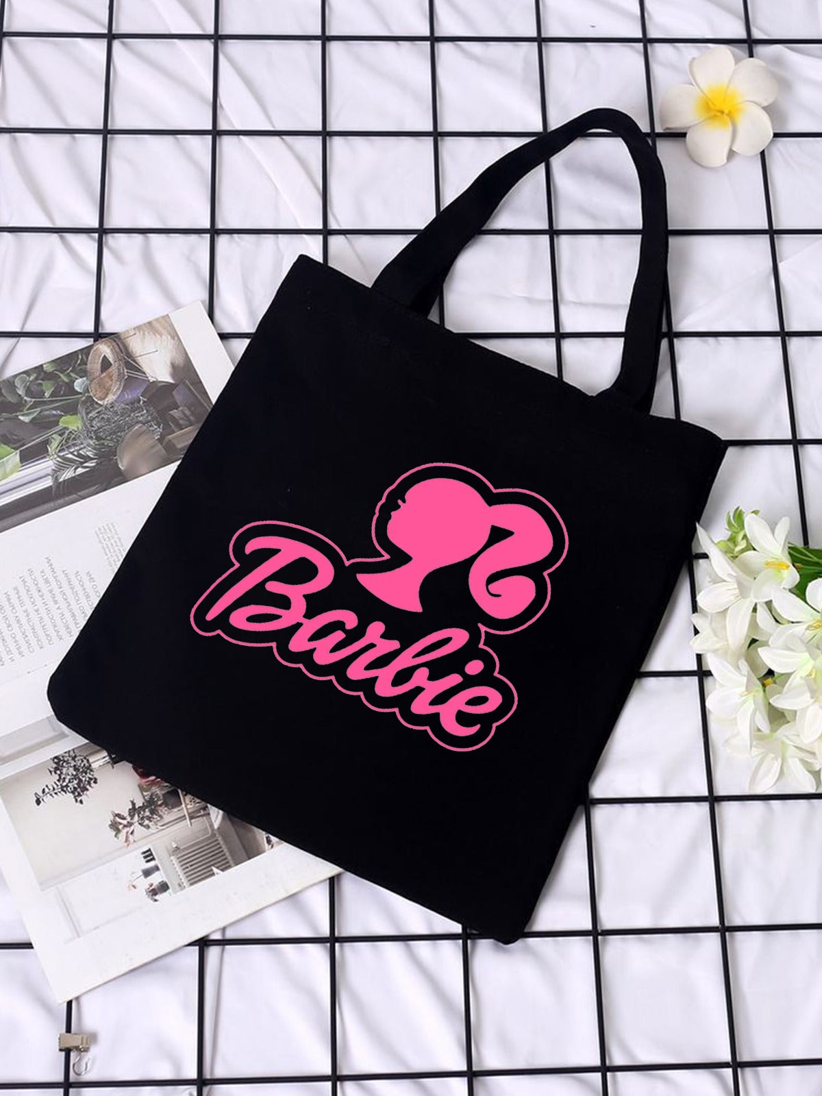 Skinnydip X Barbie Slogan Tote Bag In Pink - Foto 10