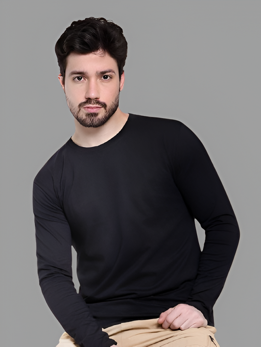 BASIC BLACK FULL SLEEVES TSHIRT