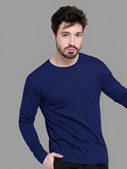 BASIC NAVY BLUE FULL SLEEVES TSHIRT