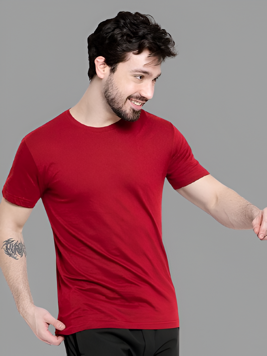 BASIC RED HALF SLEEVES TSHIRT