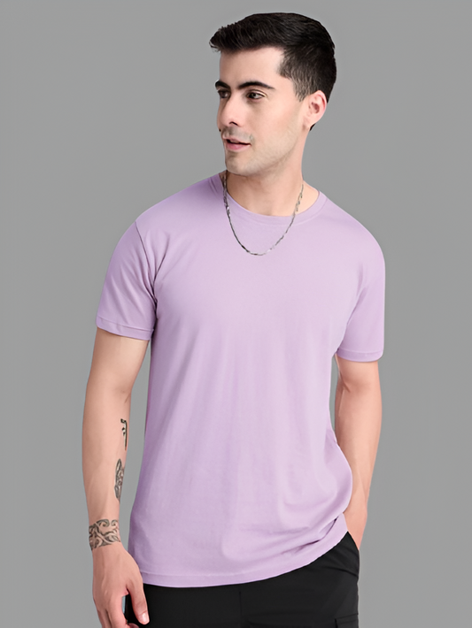 BASIC LILAC HALF SLEEVES TSHIRT