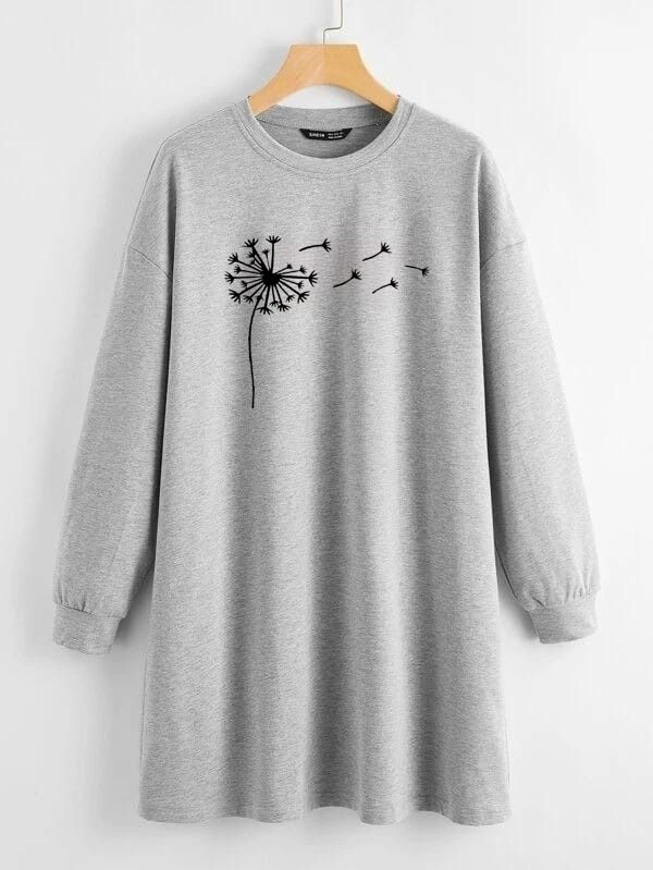 LONG LENGTH SWEATSHIRT GREY WISHING TREE