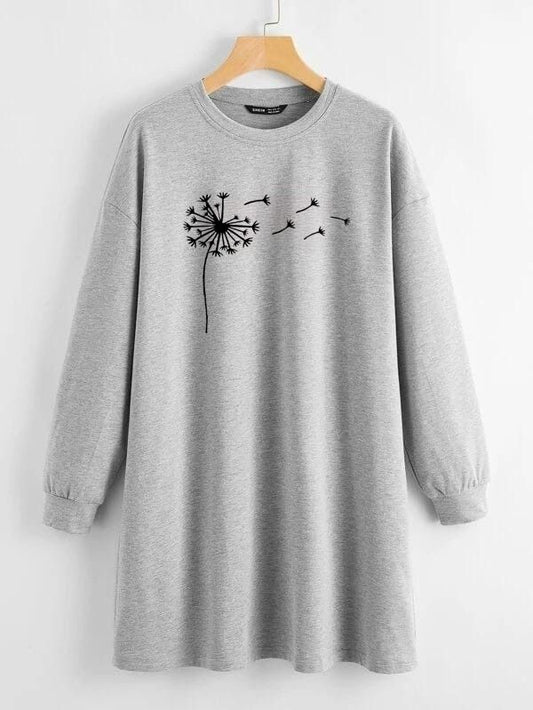 LONG LENGTH SWEATSHIRT GREY WISHING TREE